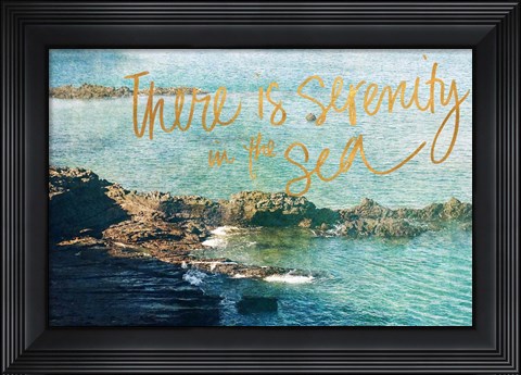 Framed Serenity At The Sea Print