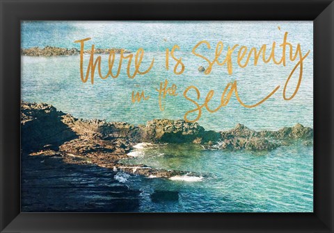 Framed Serenity At The Sea Print