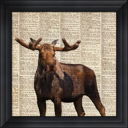 Framed Country Moose I Print