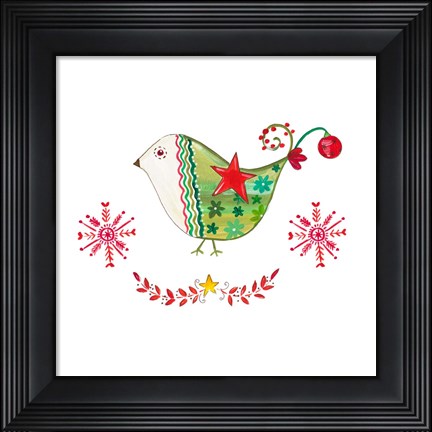 Framed Christmas Dove I Print