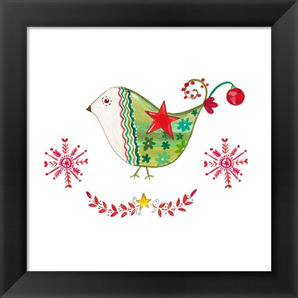 Framed Christmas Dove I Print