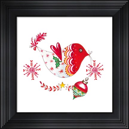 Framed Christmas Dove II Print