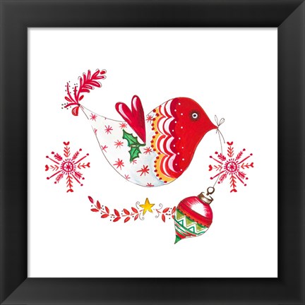 Framed Christmas Dove II Print