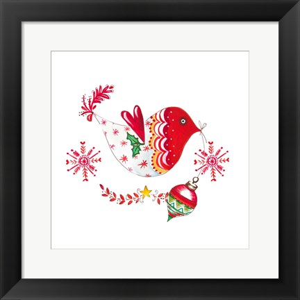 Framed Christmas Dove II Print