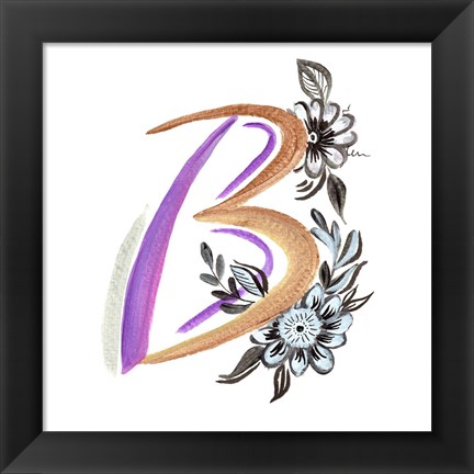 Framed Monogram B Print