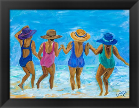 Framed Ladies on the Beach I Print