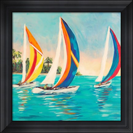 Framed Sunset Sails I Print