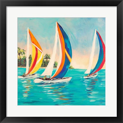 Framed Sunset Sails I Print