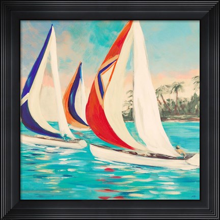 Framed Sunset Sails II Print