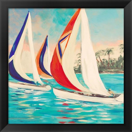 Framed Sunset Sails II Print