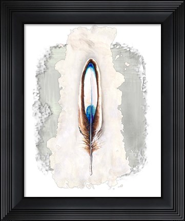 Framed Simple Feather I Print