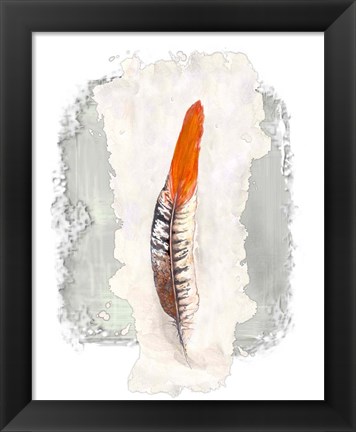 Framed Simple Feather II Print