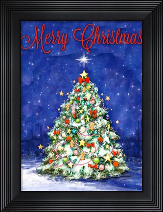 Framed Merry Christmas Tree Print