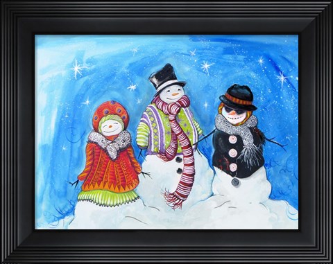Framed Snow Villagers Print