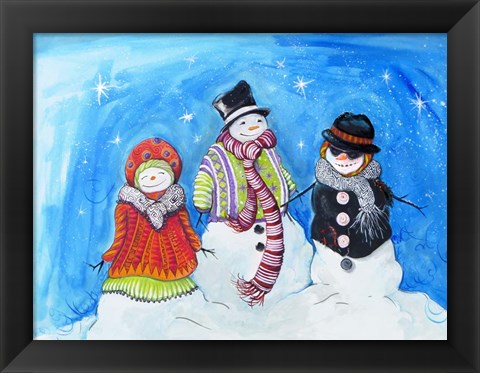 Framed Snow Villagers Print