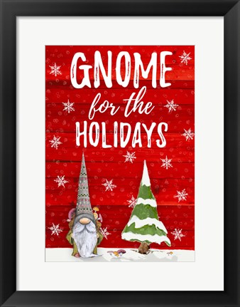 Framed Gnome for the Holidays Print