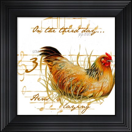 Framed Three French Hens Print
