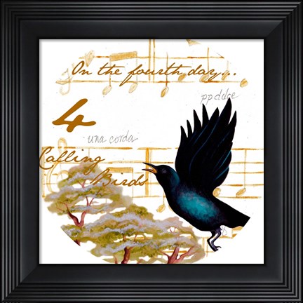 Framed Four Calling Birds Print