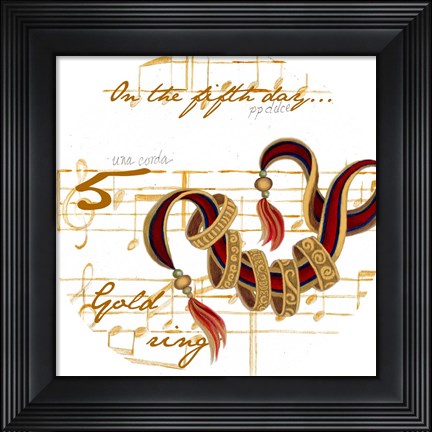 Framed Five Golden Rings Print