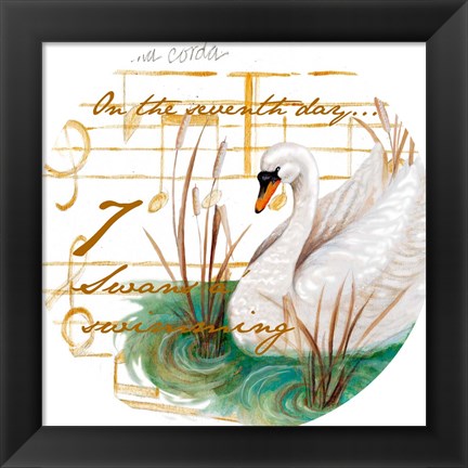 Framed Seven Swans a-Swimming Print