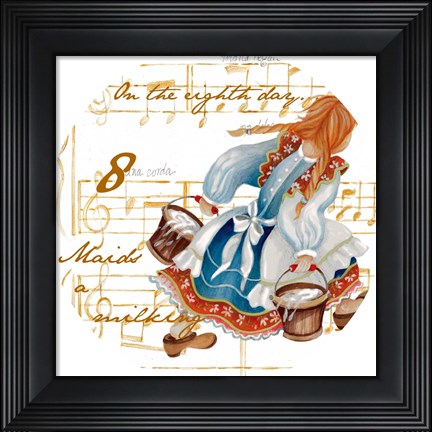 Framed Eight Maids a-Milking Print