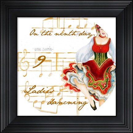 Framed Nine Ladies Dancing Print
