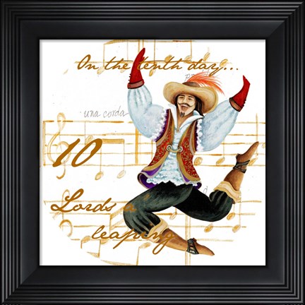 Framed Ten Lords a-Leaping Print
