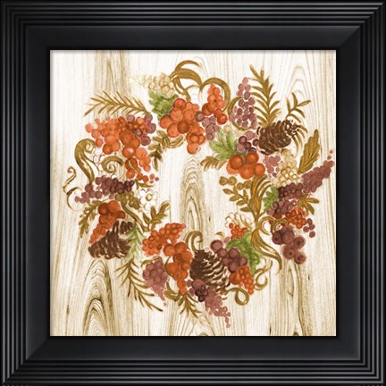 Framed Metallic Wreath Print