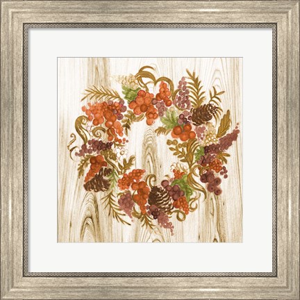 Framed Metallic Wreath Print