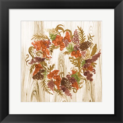 Framed Metallic Wreath Print