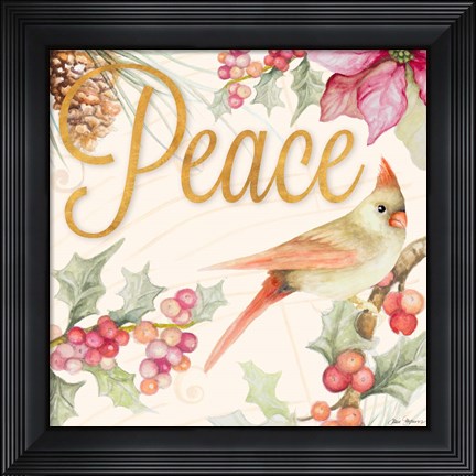 Framed Christmas Cardinal II Print