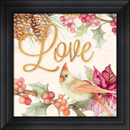 Framed Christmas Cardinal IV Print
