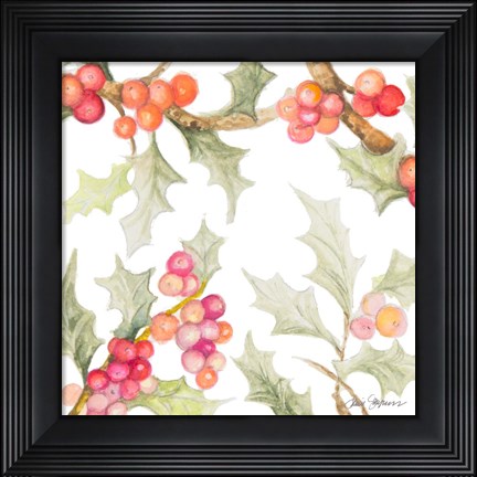 Framed Watercolor Holly II Print