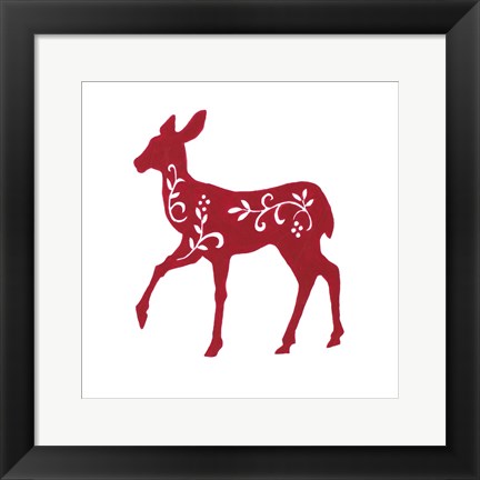 Framed Holiday Deer I Print