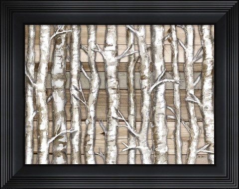 Framed Light Birch Forest Print