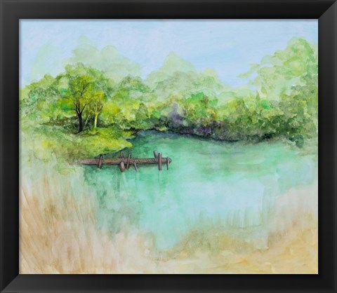 Framed Watercolor River Print