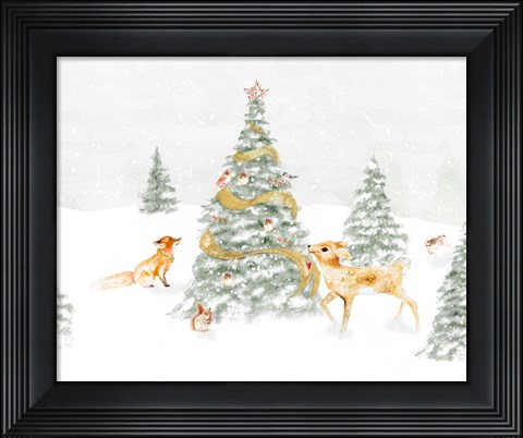 Framed Woodland Christmas I Print