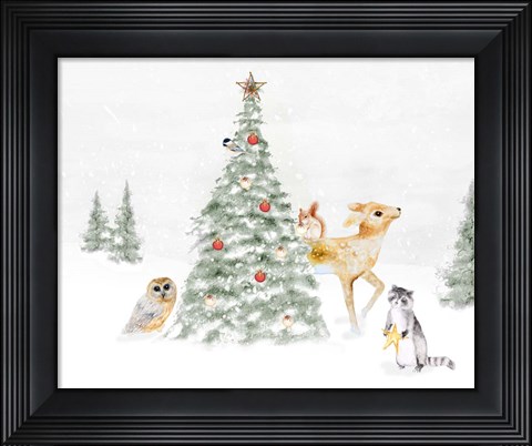 Framed Woodland Christmas II Print