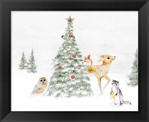 Framed Woodland Christmas II Print