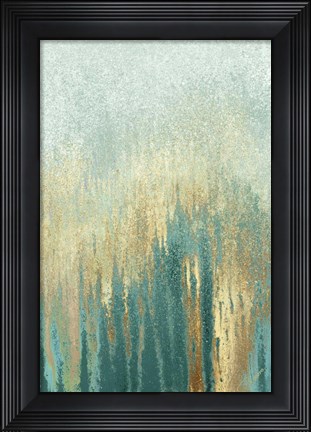 Framed Teal Golden Woods Print