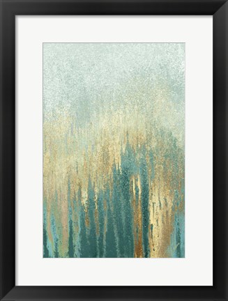 Framed Teal Golden Woods Print