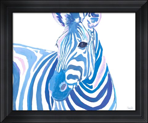Framed Vibrant Zebra Print