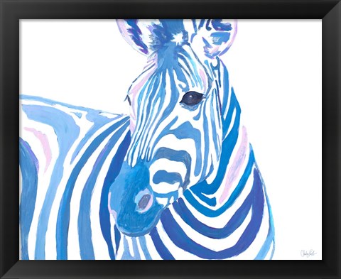 Framed Vibrant Zebra Print