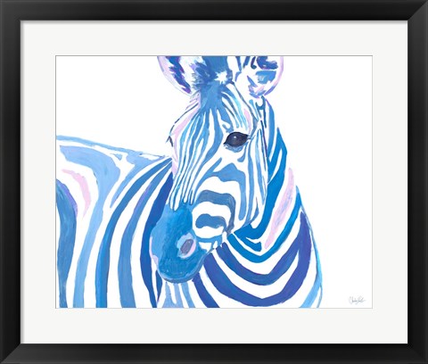 Framed Vibrant Zebra Print