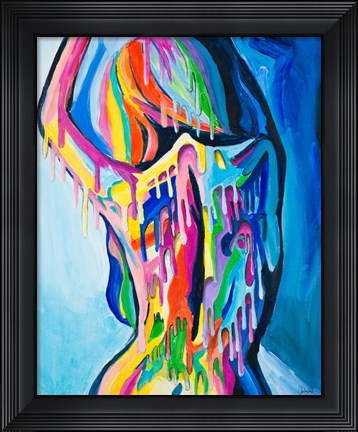 Framed Vibrant Female Figurative Print