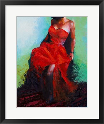 Framed Lady in Red Print