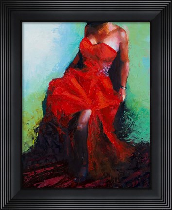 Framed Lady in Red Print