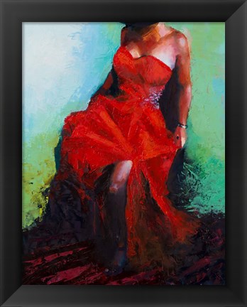 Framed Lady in Red Print