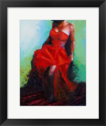 Framed Lady in Red Print