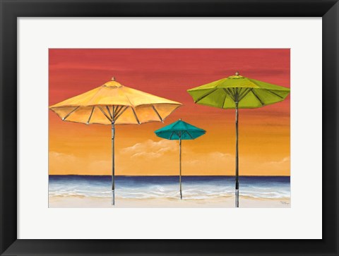 Framed Tropical Umbrellas I Print